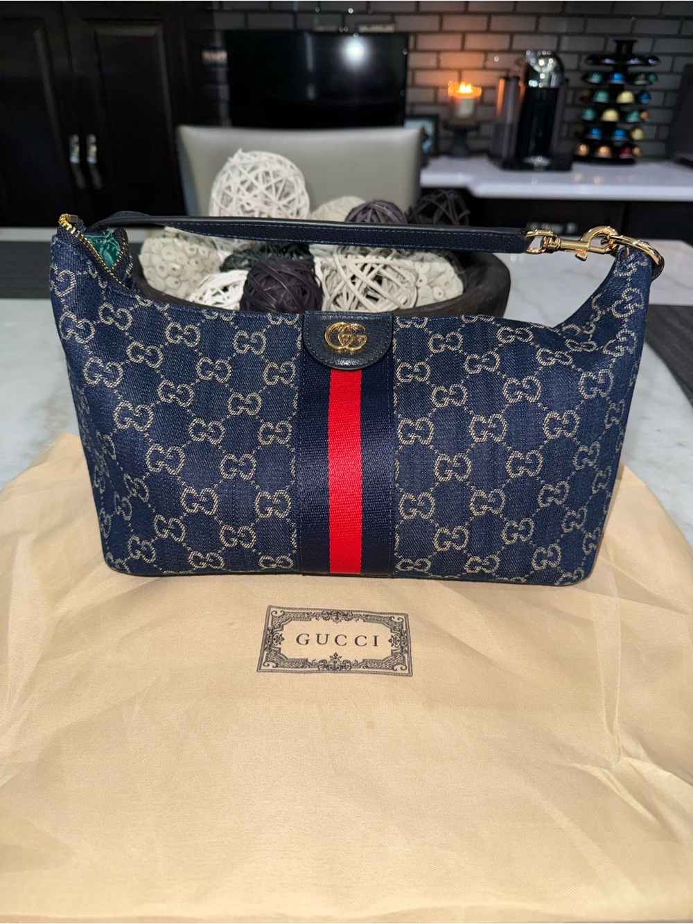 Gucci denim hobo bag